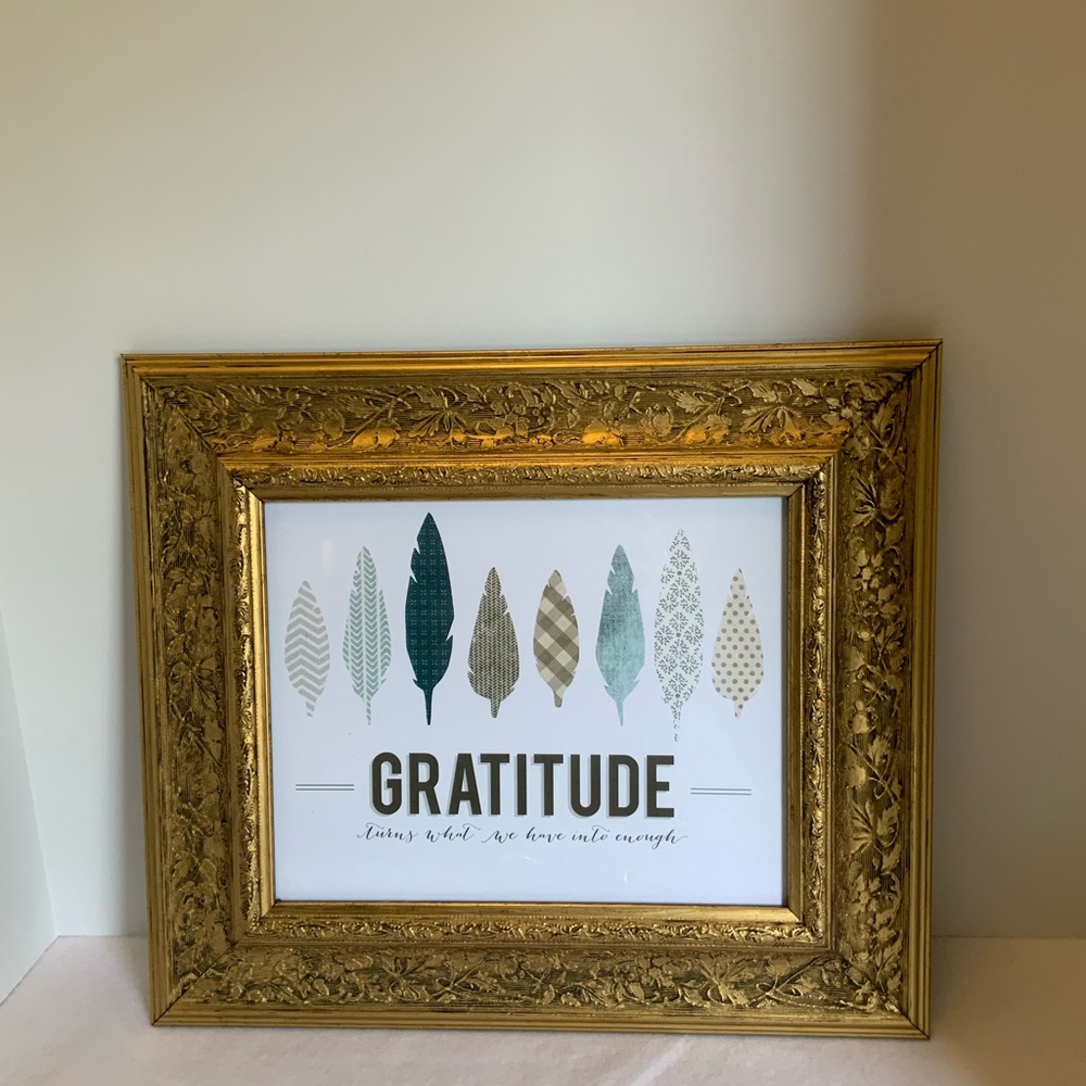 Gold Ornate Frame with Gratitude Art